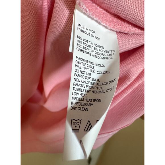 NWT Izod Advantage Performance Natural Stretch Large Peony Polo Blue Trim & Logo - Picture 7 of 7